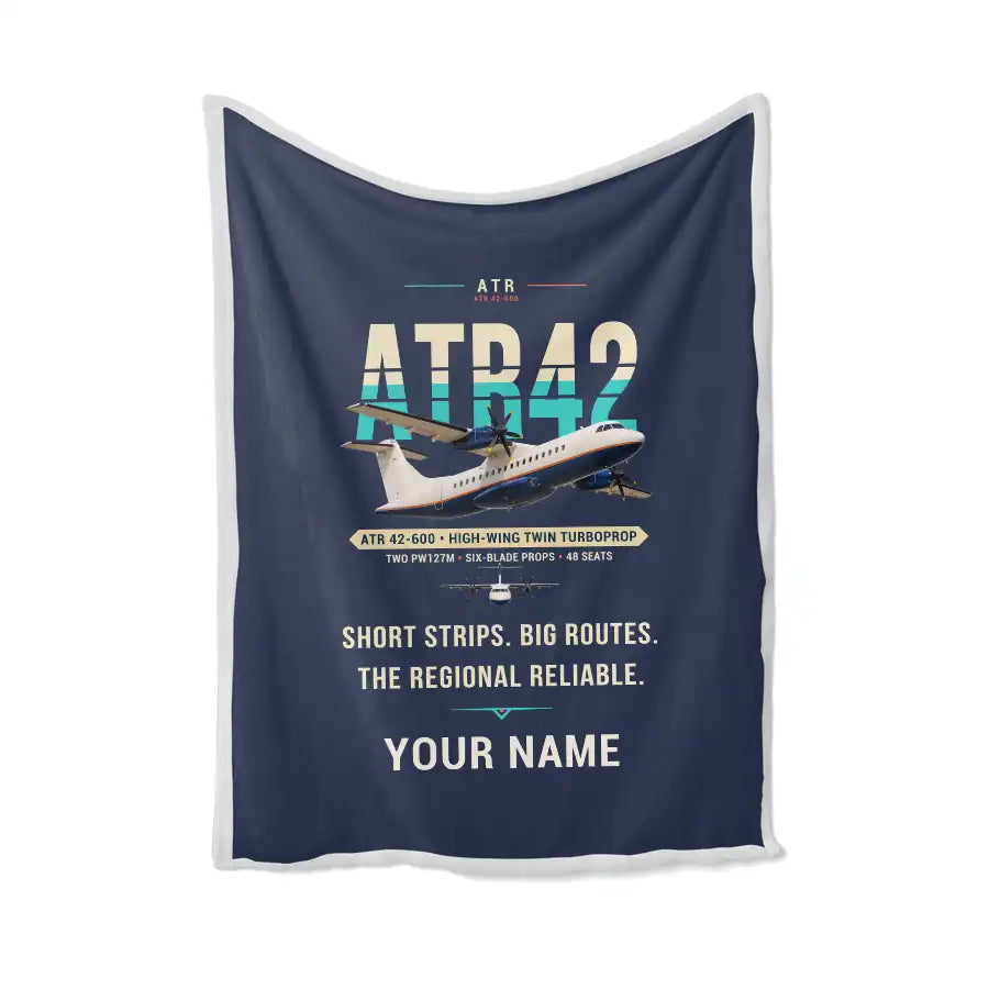 ATR 42-600 - Original + Name - Blanket - Navy Blue