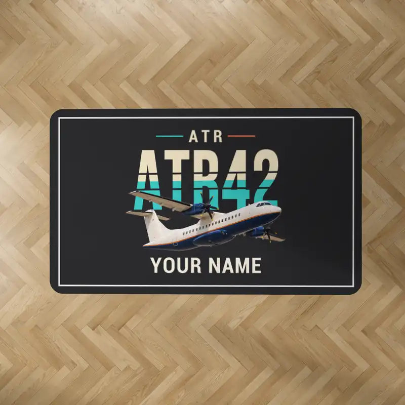 ATR 42-600 - Original + Name - Rectangle Carpet - Black