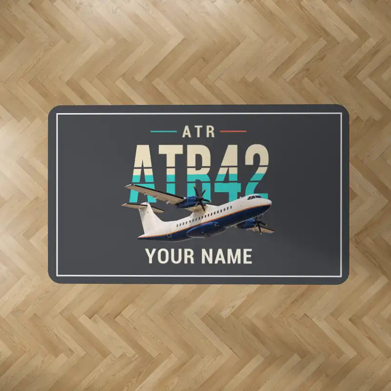 ATR 42-600 - Original + Name - Rectangle Carpet - Dark Gray