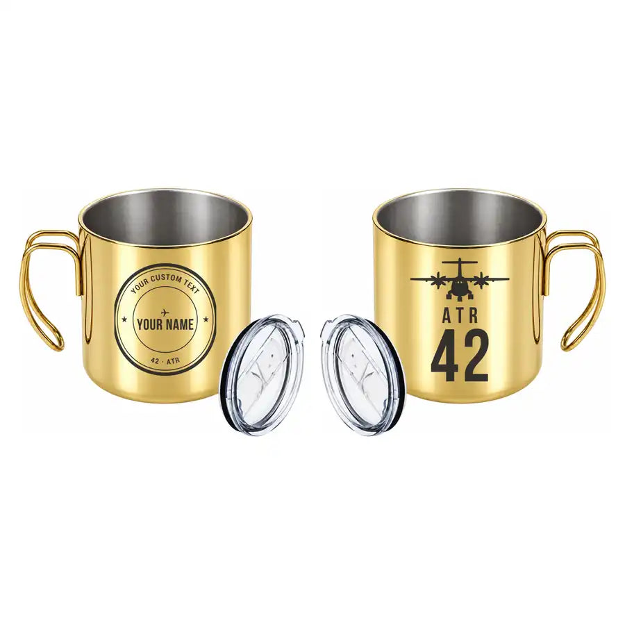ATR 42-600 - Portable Mug - Heritage + Name - Gold