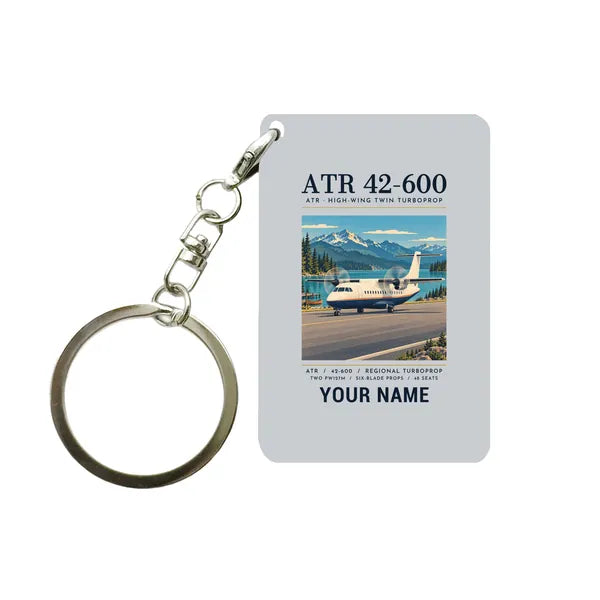 ATR 42-600 - Poster + Name - Key Chain - Light Gray