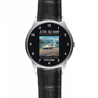 Thumbnail for ATR 42-600 - Poster + Name - Leather Strap - Striped Black Leather Strap