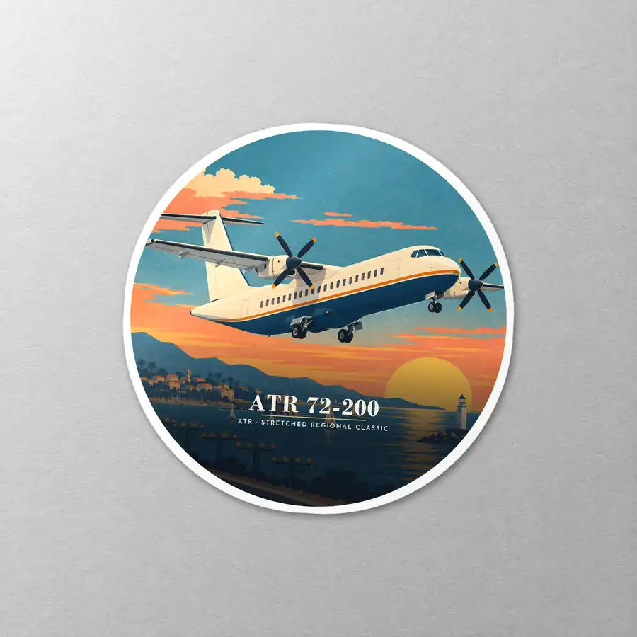 ATR 72-200 - 3D - Circle Sticker - Close-up