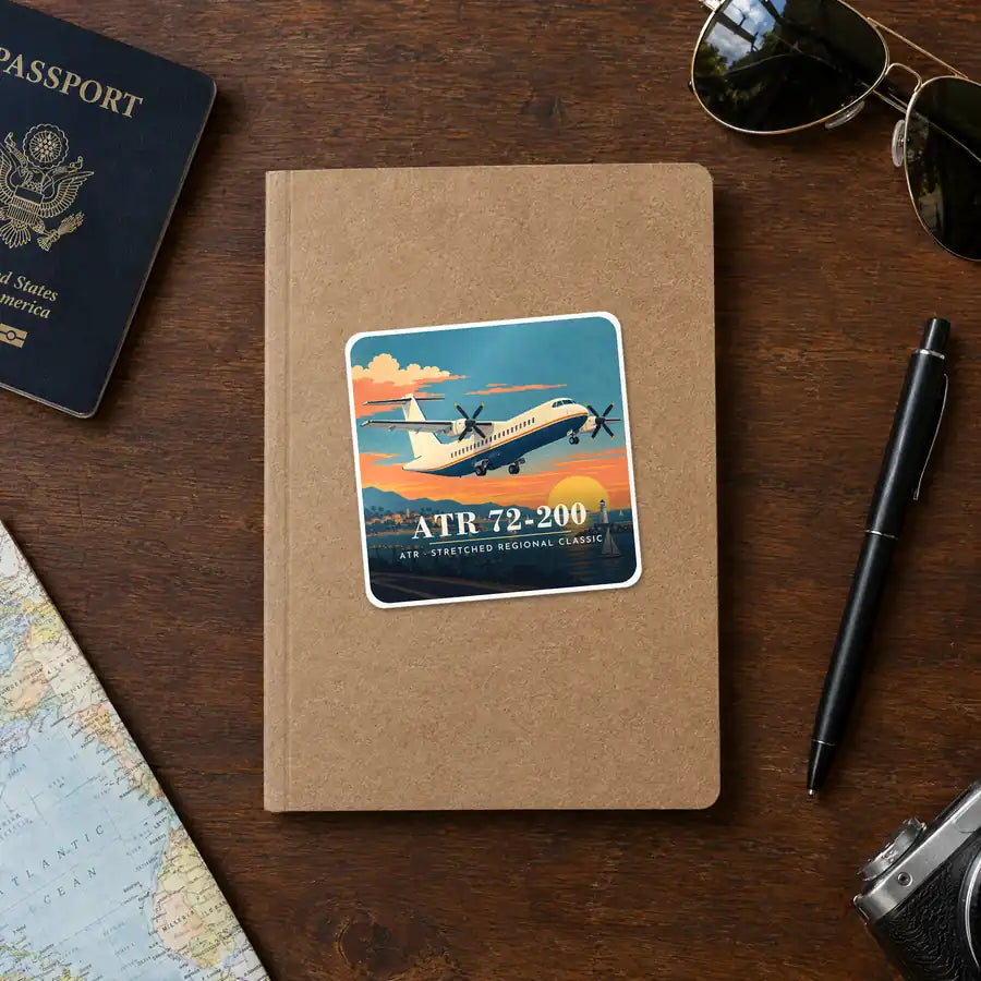 ATR 72-200 - 3D - Square Sticker - Notebook