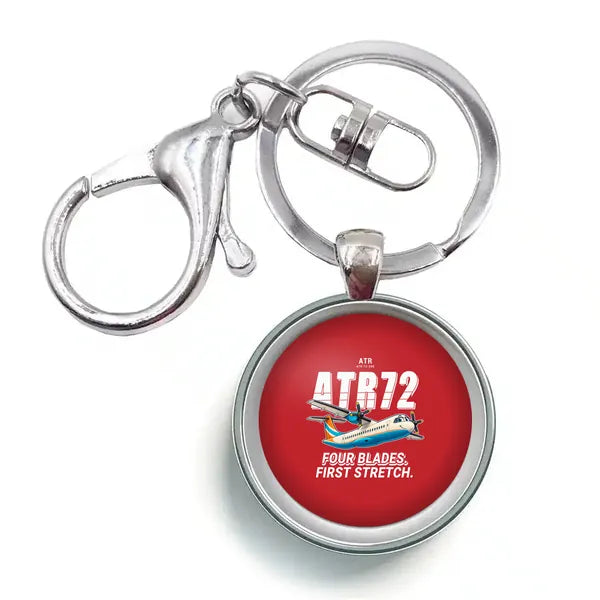 ATR 72-200 - Cartoon - Circle Key Chain - Red