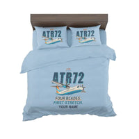 Thumbnail for ATR 72-200 - Cartoon + Name - Bedding Set - Light Blue