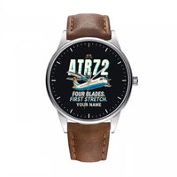 Thumbnail for ATR 72-200 - Cartoon + Name - Leather Strap - Brown Leather Strap