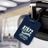 Thumbnail for ATR 72-200 - Cartoon + Name - Luggage Tag - Navy Blue