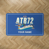 Thumbnail for ATR 72-200 - Cartoon + Name - Rectangle Carpet - Blue