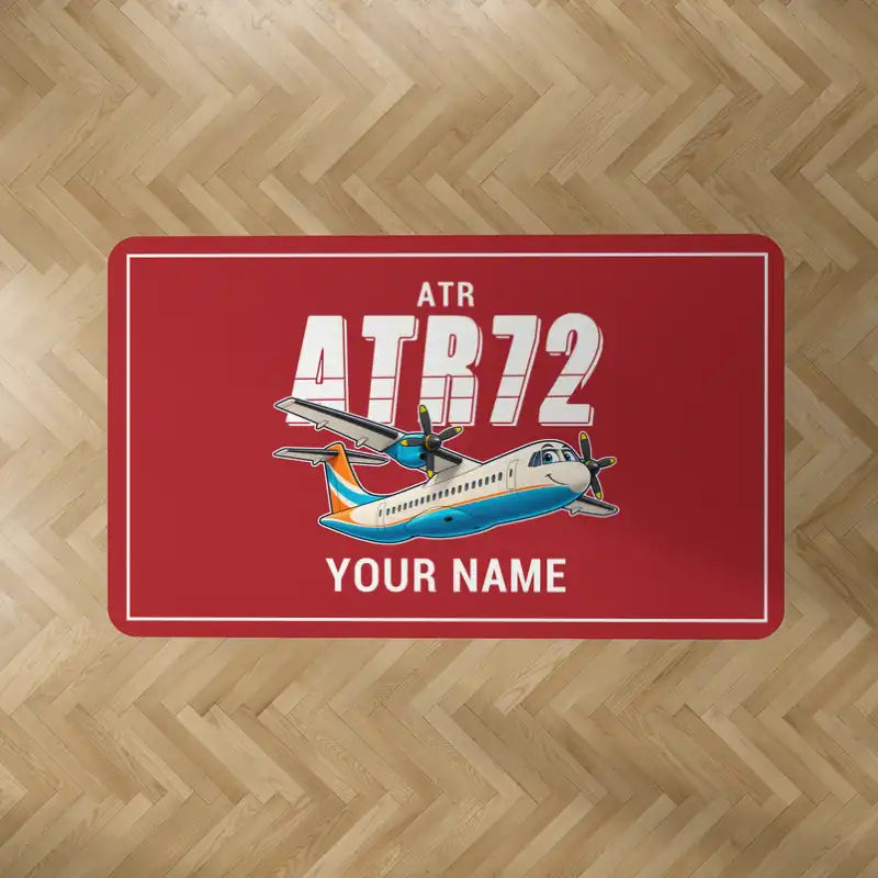 ATR 72-200 - Cartoon + Name - Rectangle Carpet - Red