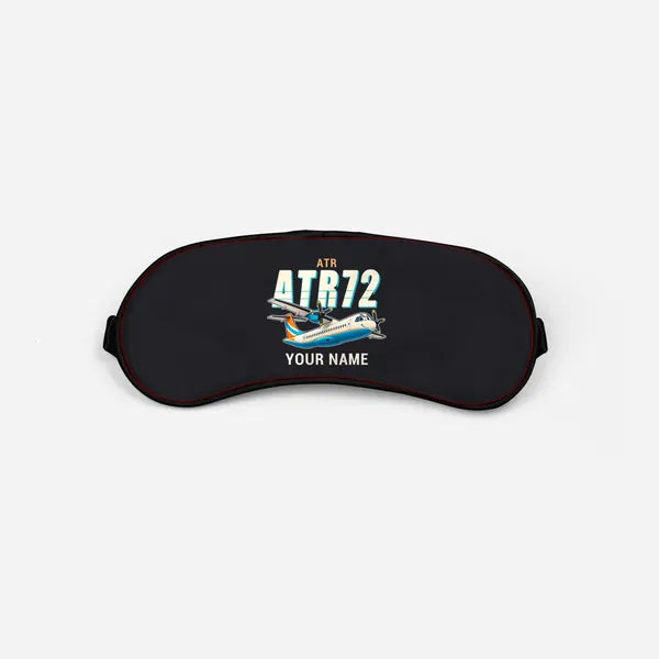 ATR 72-200 - Cartoon + Name - Sleep Mask - Black