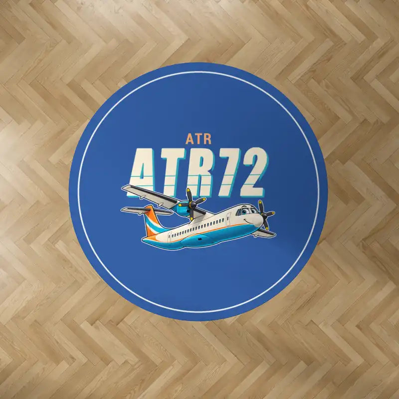ATR 72-200 - Cartoon - Round Carpet - Blue