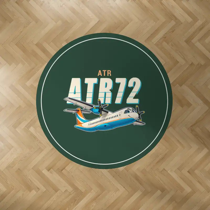 ATR 72-200 - Cartoon - Round Carpet - Dark Green