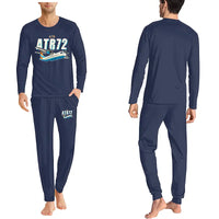 Thumbnail for ATR 72-200 - Men Pajamas - Cartoon Chest - Navy Blue
