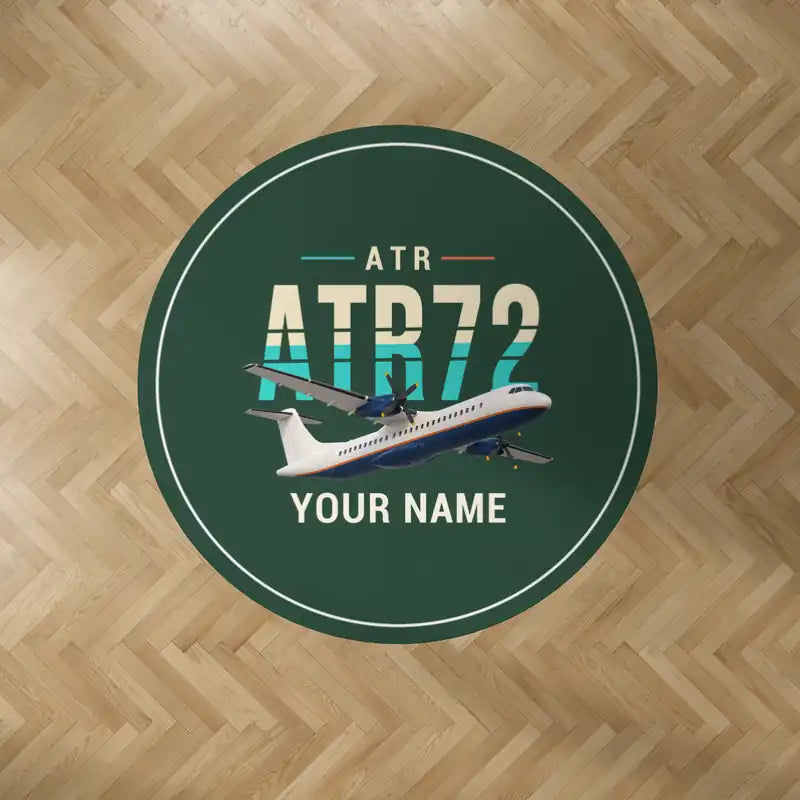 ATR 72-200 - Original + Name - Round Carpet - Dark Green