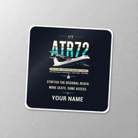 Thumbnail for ATR 72-200 - Original + Name - Square Sticker - Close-up