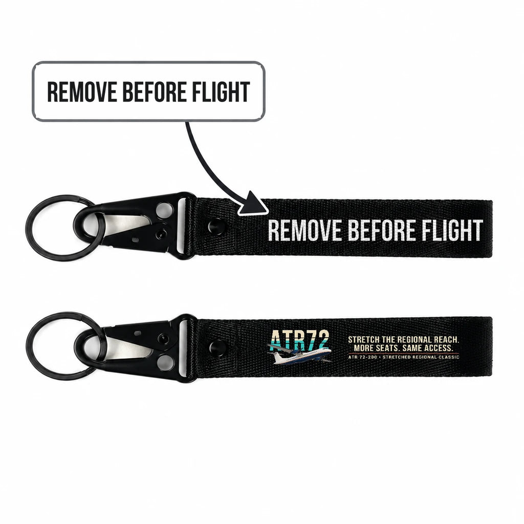 ATR 72-200 Hawk-Shaped Key Chains - Black - Original - Remove Before Flight
