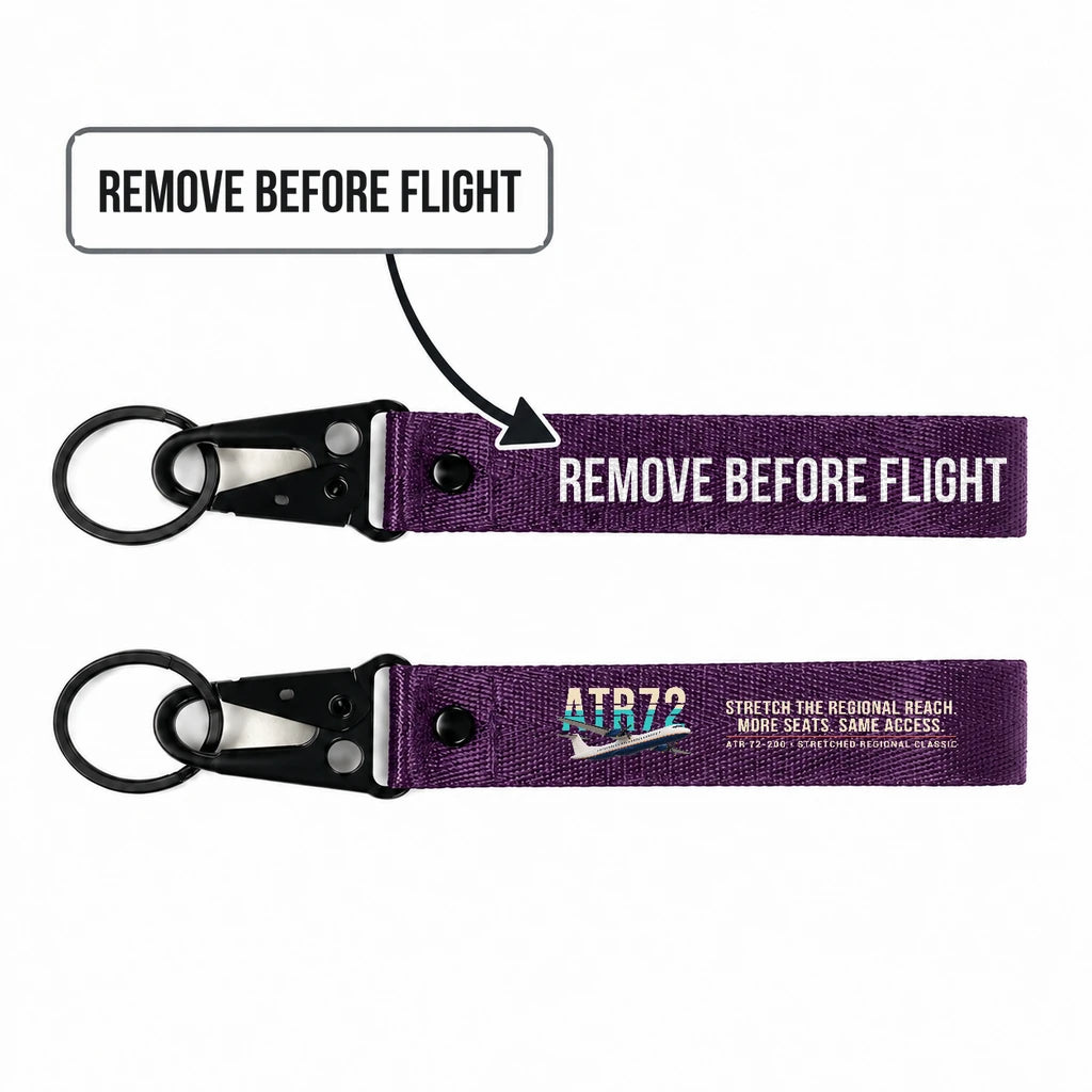 ATR 72-200 Hawk-Shaped Key Chains - Purple - Original - Remove Before Flight