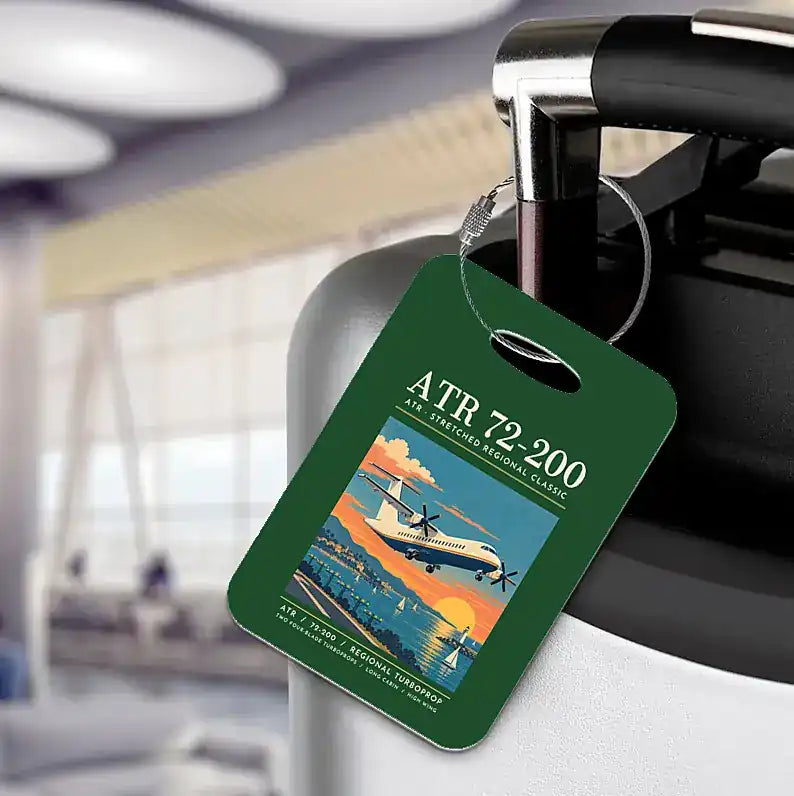 ATR 72-200 - Poster - Luggage Tag - Dark Green