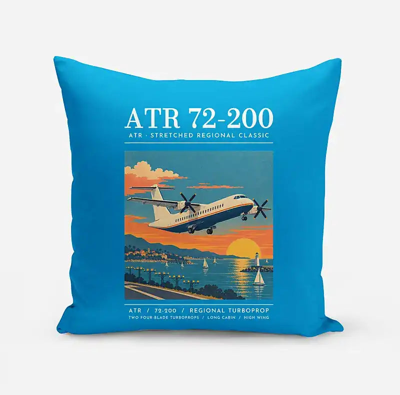 ATR 72-200 - Poster - Pillow - Turquoise
