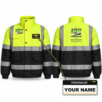 Thumbnail for ATR 72-200 Reflective Winter Jackets - Original + Name - Fluorescent Yellow & Navy