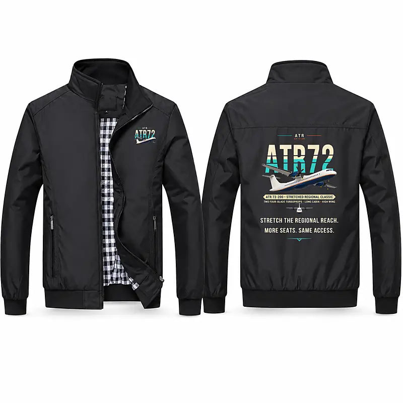 ATR 72-200 Stylish Jackets - Stand Collar - Original - Black