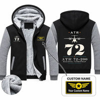 Thumbnail for ATR 72-200 Zipped Sweatshirts - Heritage + Name - Black & Gray