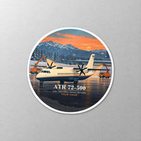 Thumbnail for ATR 72-500 - 3D + Name - Circle Sticker - Close-up