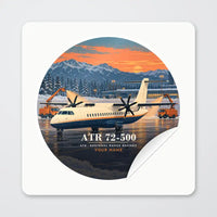 Thumbnail for ATR 72-500 - 3D + Name - Circle Sticker - Peel