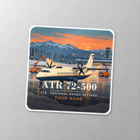 Thumbnail for ATR 72-500 - 3D + Name - Square Sticker - Close-up