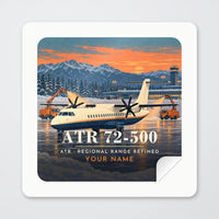 Thumbnail for ATR 72-500 - 3D + Name - Square Sticker - Peel