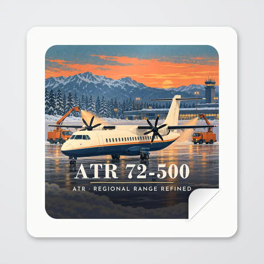 ATR 72-500 - 3D - Square Sticker - Peel