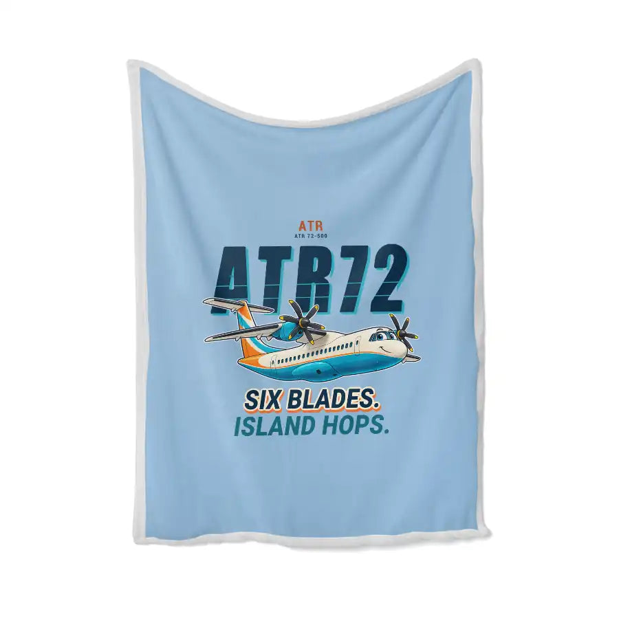 ATR 72-500 - Cartoon - Blanket - Light Blue