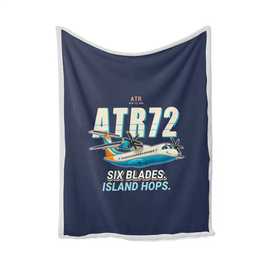 ATR 72-500 - Cartoon - Blanket - Navy Blue