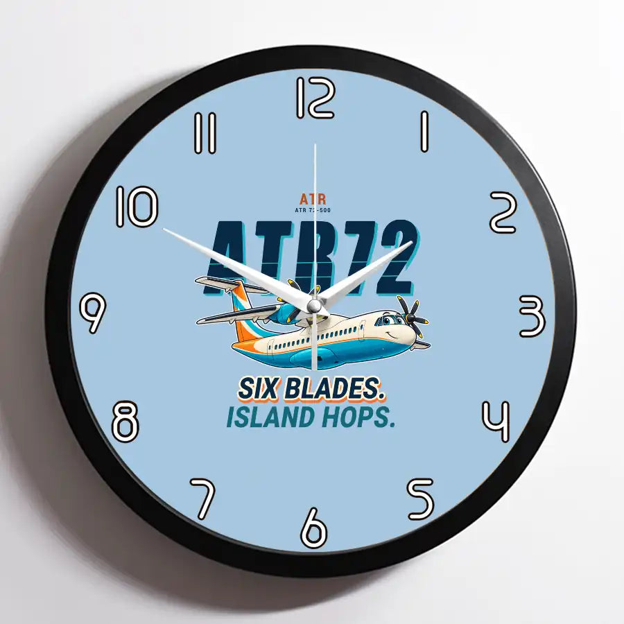ATR 72-500 - Cartoon - Framed - Light Blue