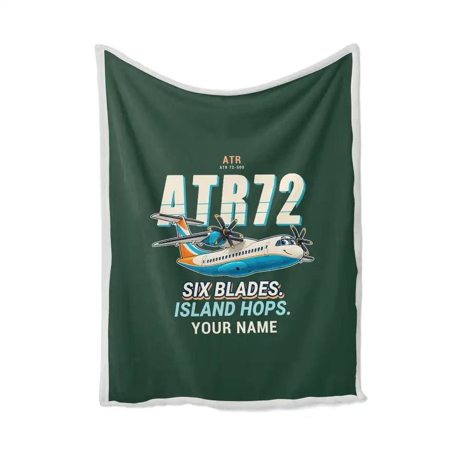 ATR 72-500 - Cartoon + Name - Blanket - Dark Green