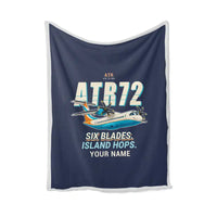 Thumbnail for ATR 72-500 - Cartoon + Name - Blanket - Navy Blue