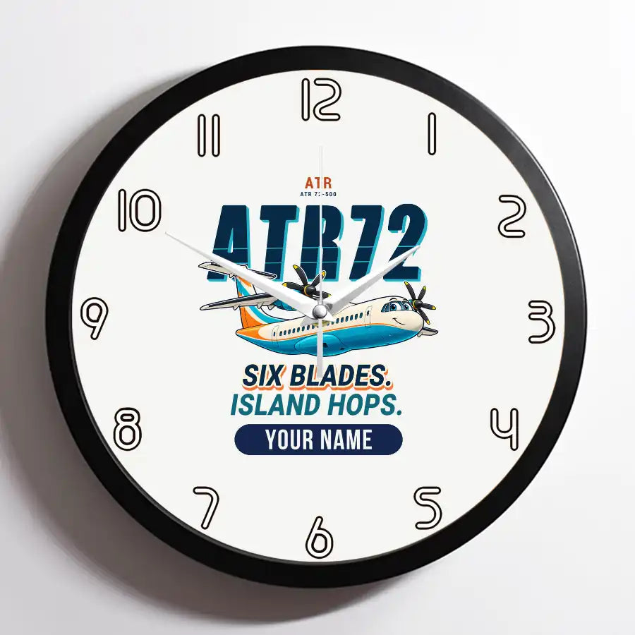 ATR 72-500 - Cartoon + Name - Framed - White
