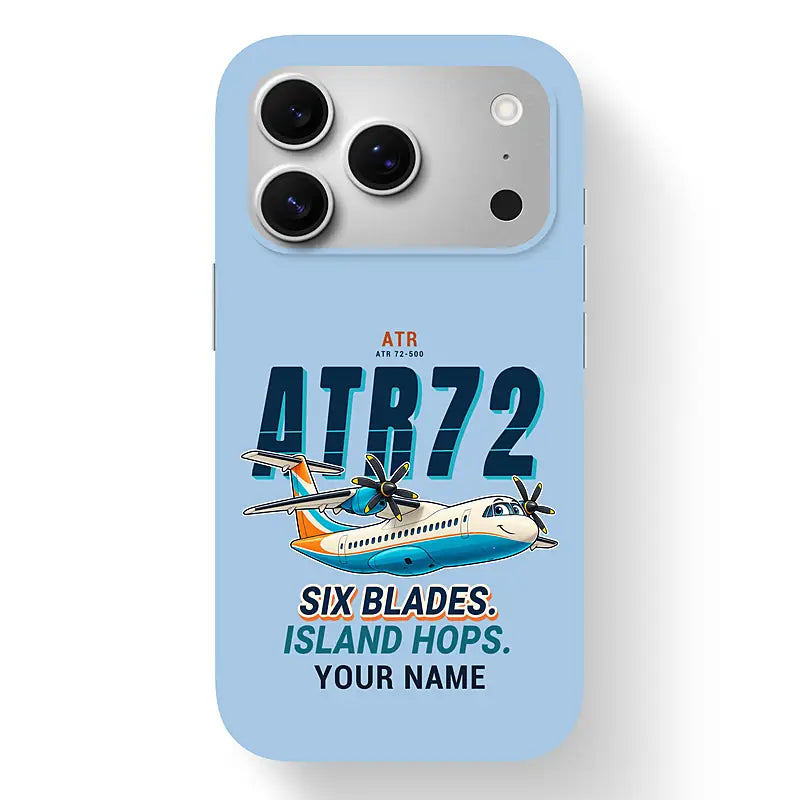 ATR 72-500 - Cartoon + Name - MagSafe iPhone 17 Pro - Light Blue