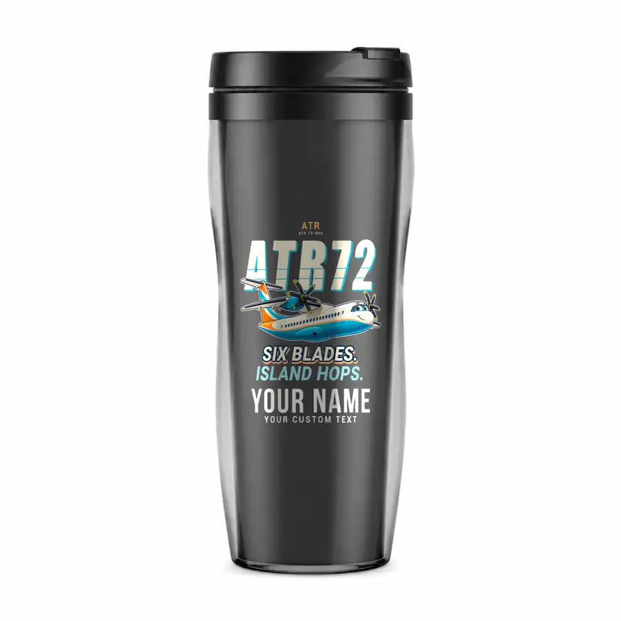 ATR 72-500 - Cartoon + Name - Plastic (No Holder) - Gray