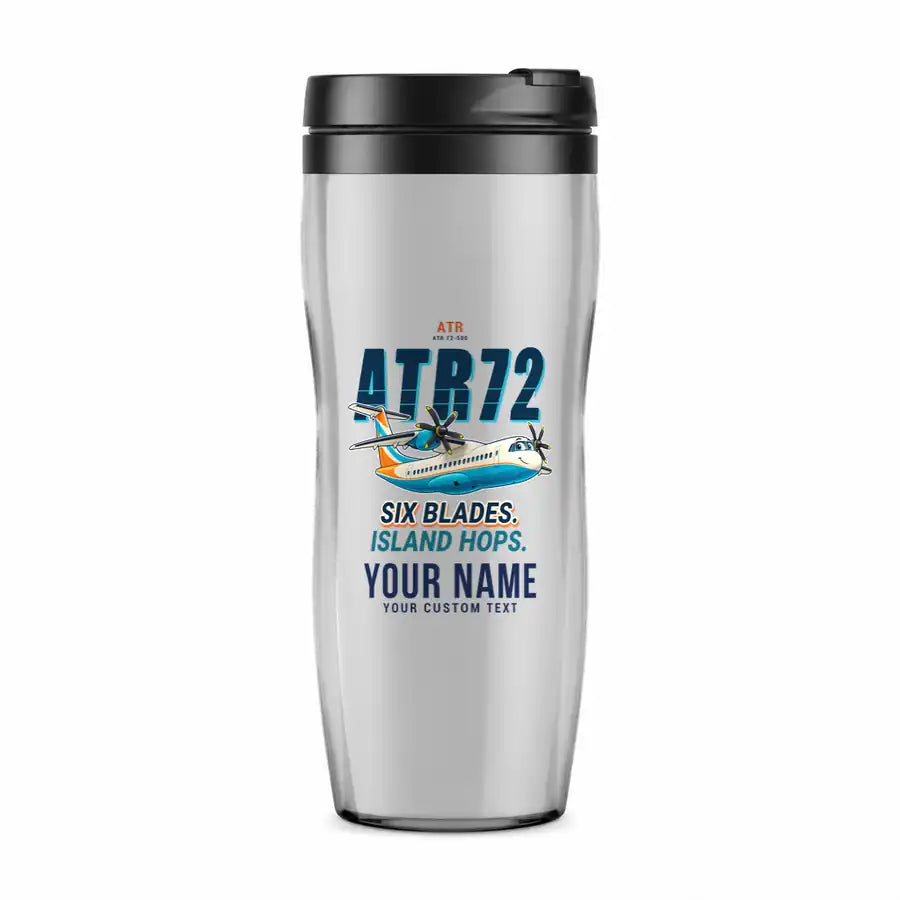 ATR 72-500 - Cartoon + Name - Plastic (No Holder) - Light Gray