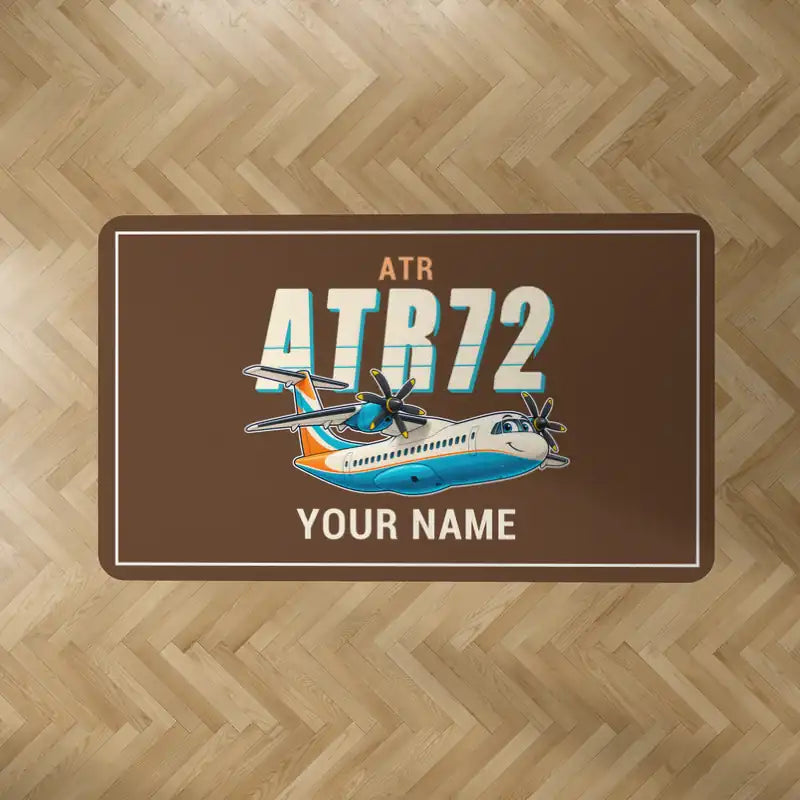 ATR 72-500 - Cartoon + Name - Rectangle Carpet - Brown