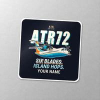 Thumbnail for ATR 72-500 - Cartoon + Name - Square Sticker - Close-up