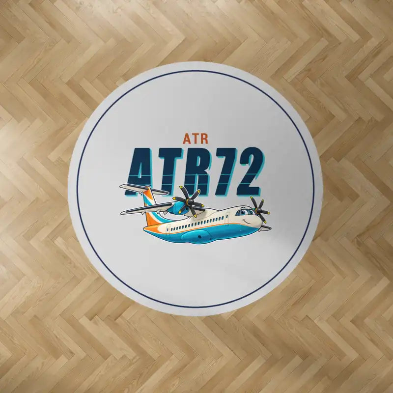 ATR 72-500 - Cartoon - Round Carpet - Light Gray