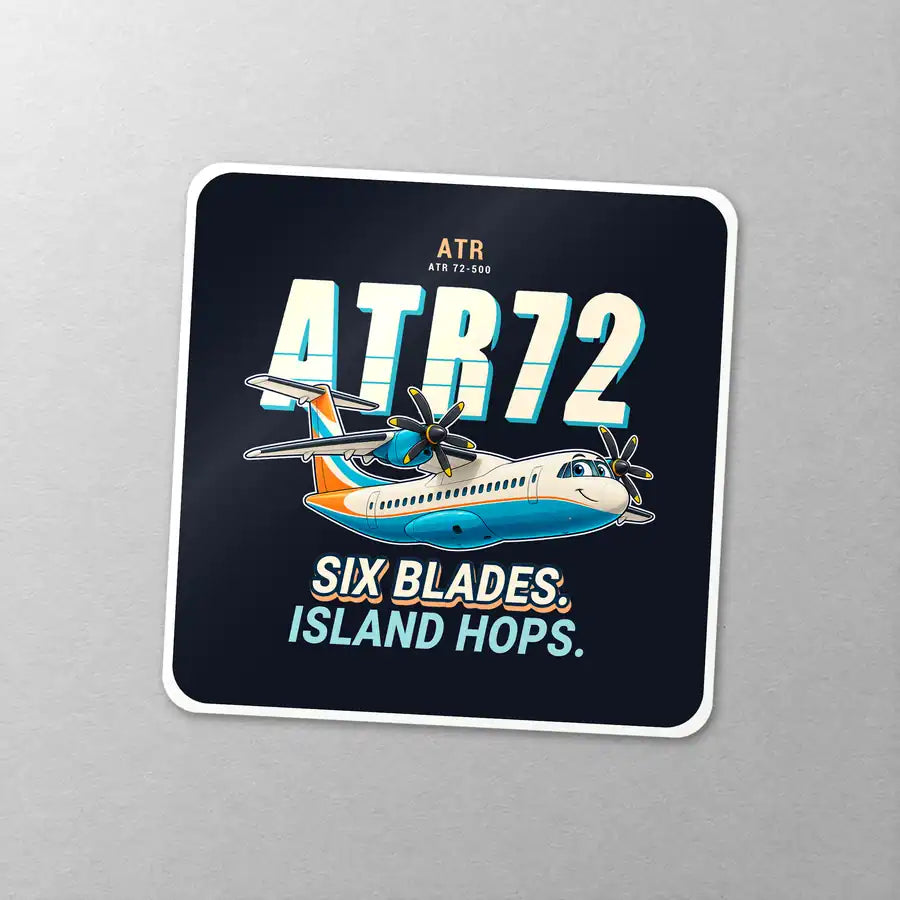 ATR 72-500 - Cartoon - Square Sticker - Close-up