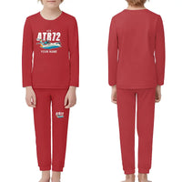 Thumbnail for ATR 72-500 - Children Pajamas - Cartoon Chest + Name - Red