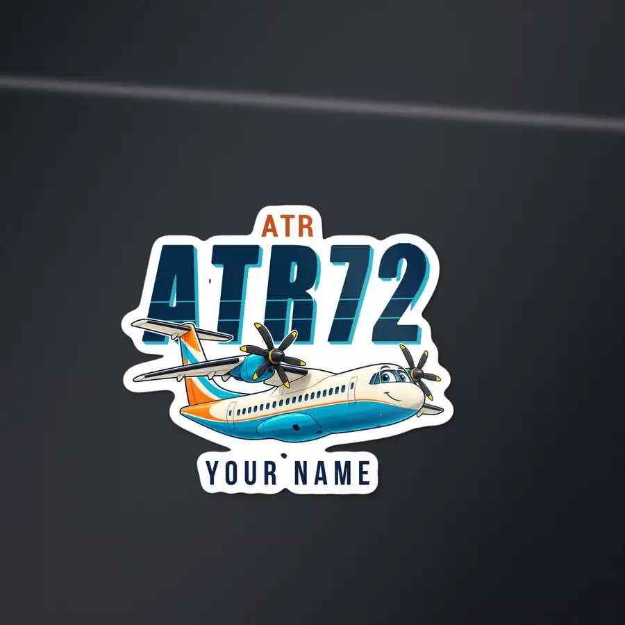 ATR 72-500 - Cartoon Die-Cut + Name - Die-Cut - Dark Car