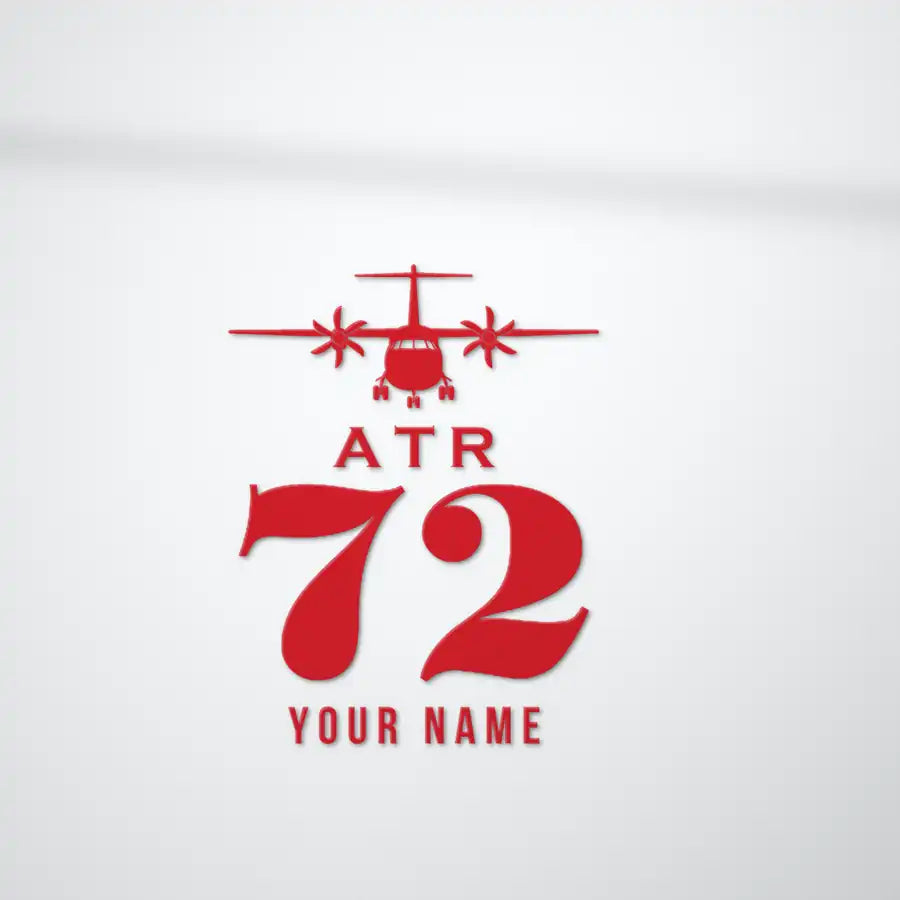 ATR 72-500 - Heritage Die-Cut - Red + Name - Die-Cut - Close-up