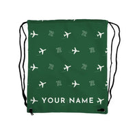 Thumbnail for ATR 72-500 - Drawstring Bag - 3D Pattern + Name - Green