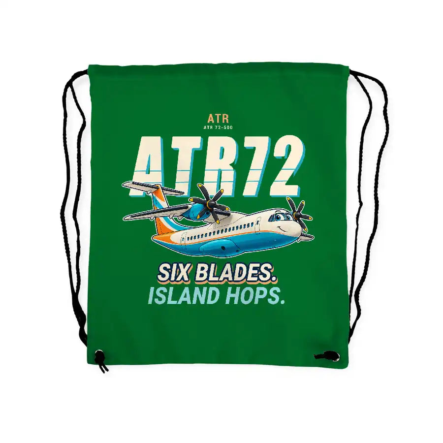 ATR 72-500 - Drawstring Bag - Cartoon - Green